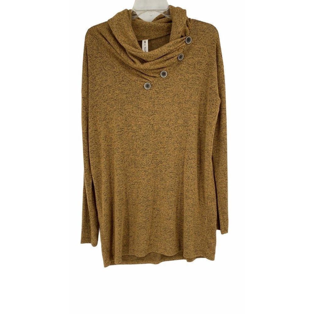 Womans Top Vanilla Bay M 9553 Cozy Yellow Cowl tunic knit